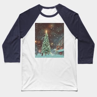 Vintage Christmas Reunion with Family and Friends by the Snowy Weather Baseball T-Shirt